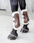 Kentucky Horsewear Peesbeschermers Bamboo Elastic Vegan Sheepskin Bruin Large