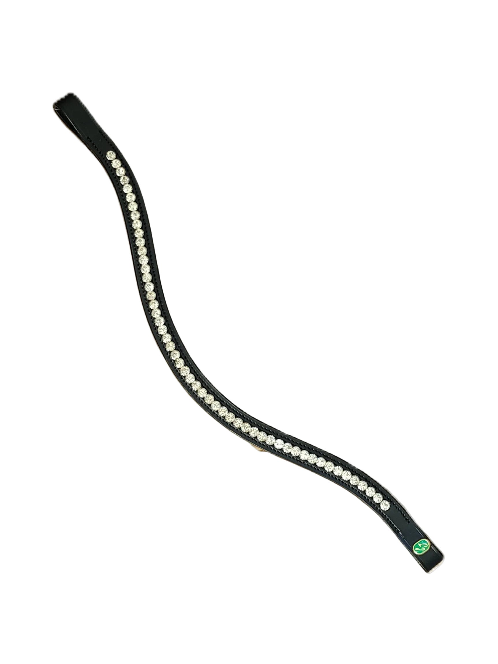 LJ Leathers Wave Browband Silver Crystals