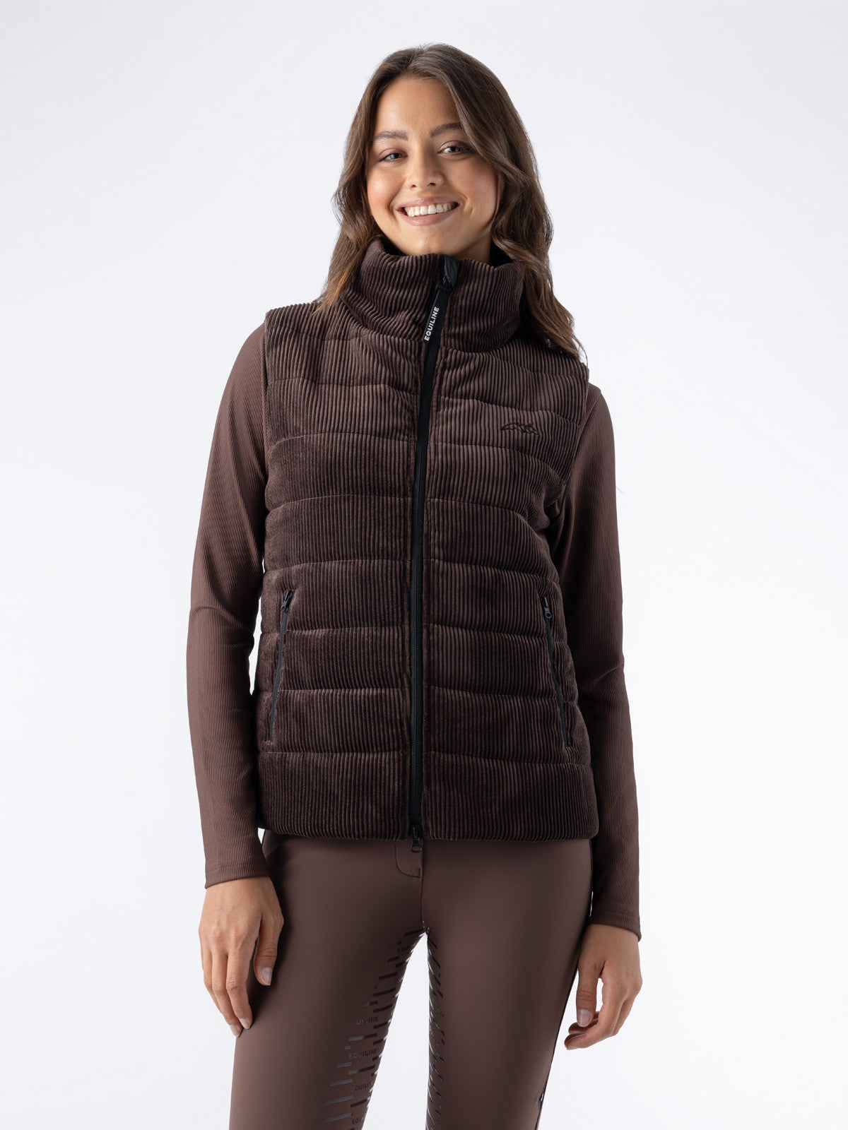 Equiline Women's Lightweight Padded Bodywarmer Eqsit Cocoa Powder