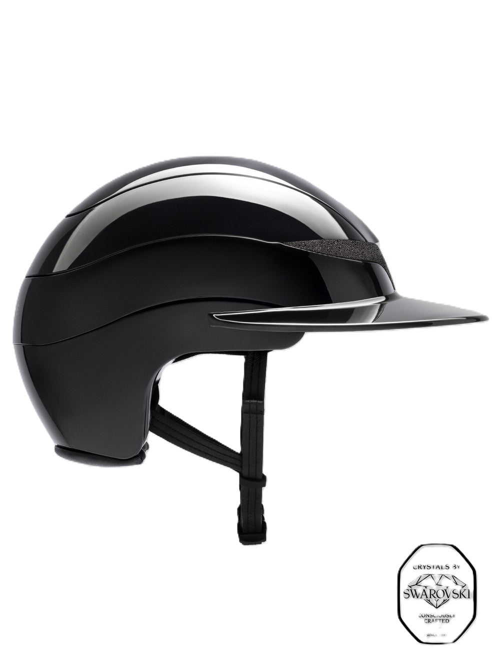 Equiline Paardrijhelm Xanto Sun Visor Gloss Swarovski Zwart