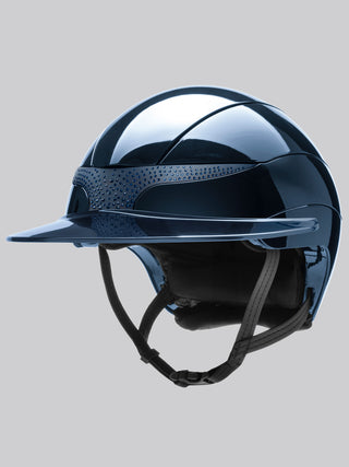 Equiline Horse Riding Helmet Xanto Sun Visor Gloss Strass Navy