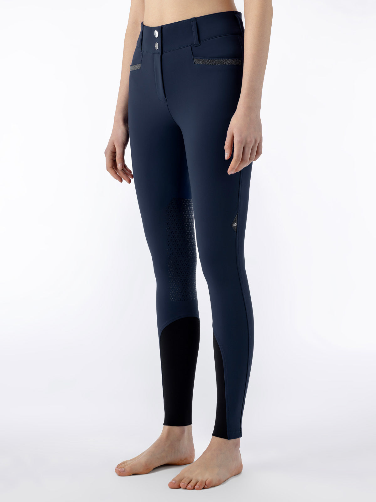 Equiline riding breeches women knee grip high waist Crystalek Navy