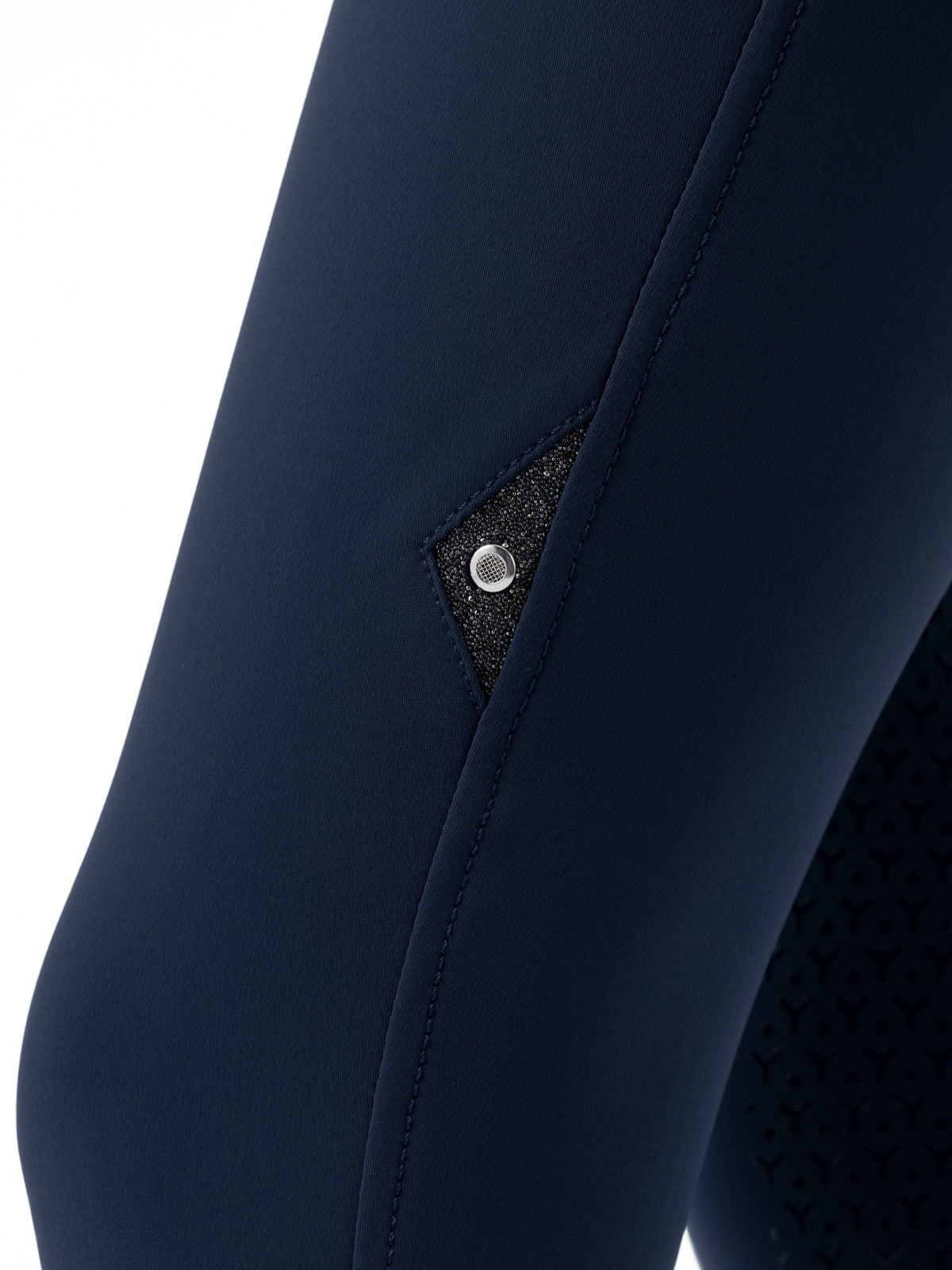 Equiline rijbroek dames full grip hoge band Crystalef Navy