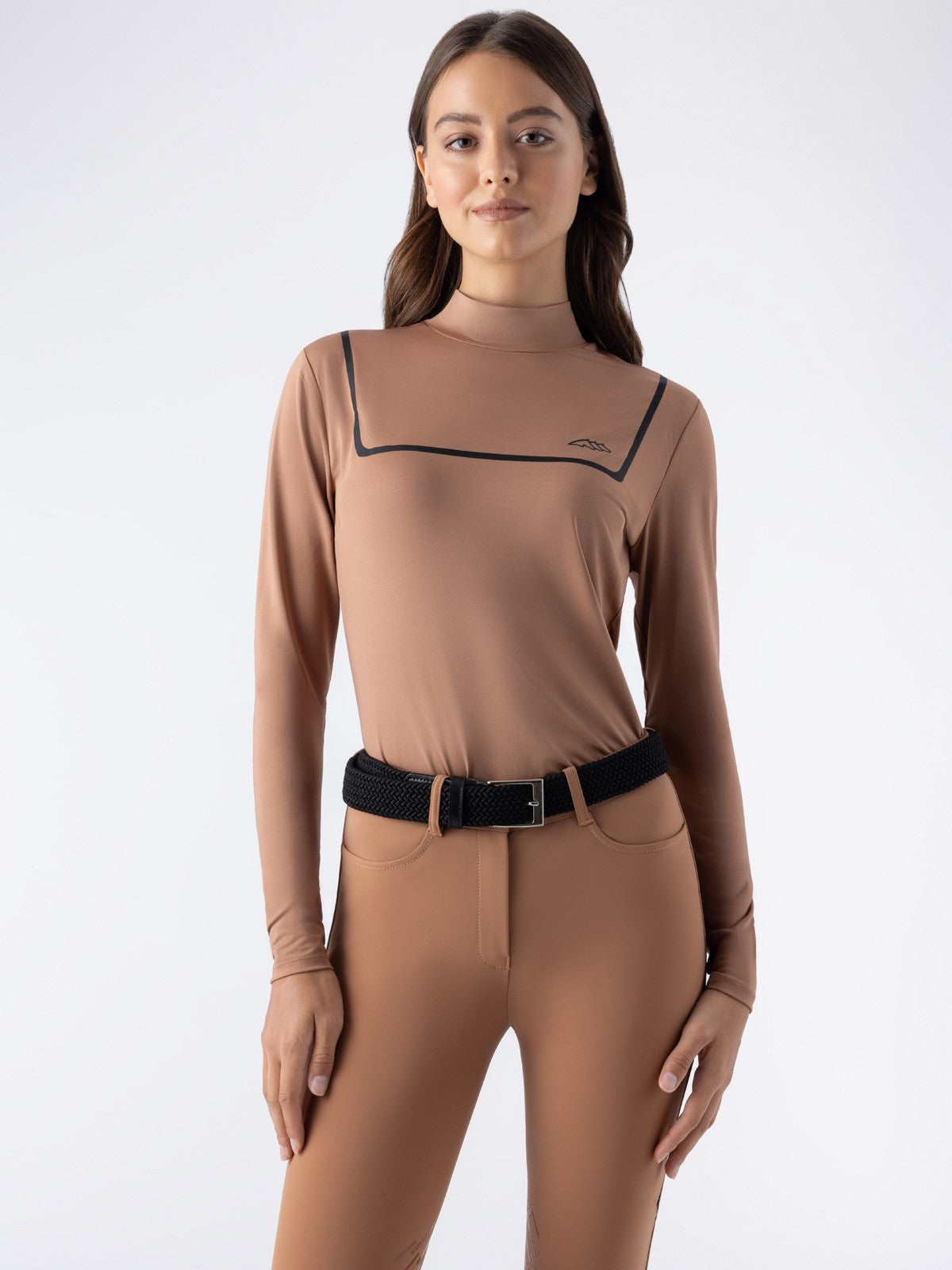 Equiline Women's Training Top Technical Fabric Eqaste Mocha Mousse