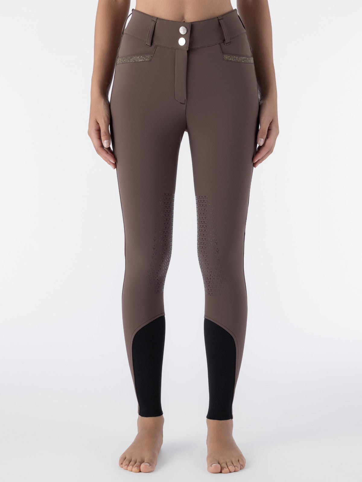 Equiline Women's Knee Grip High Waist Breeches Crystalek Cocoa Powder