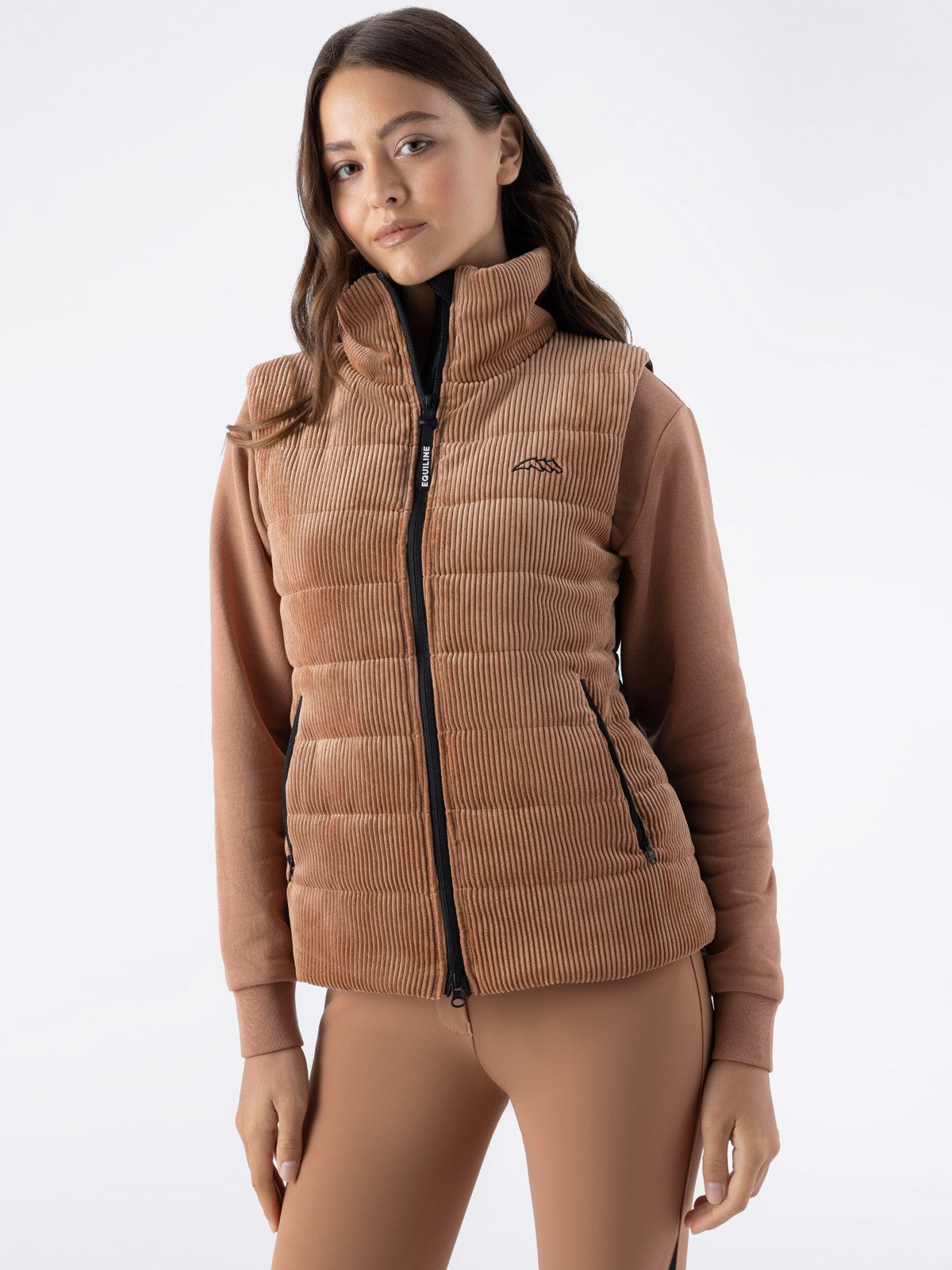 Equiline Women's Lightweight Padded Bodywarmer Eqsit Mocha Mousse