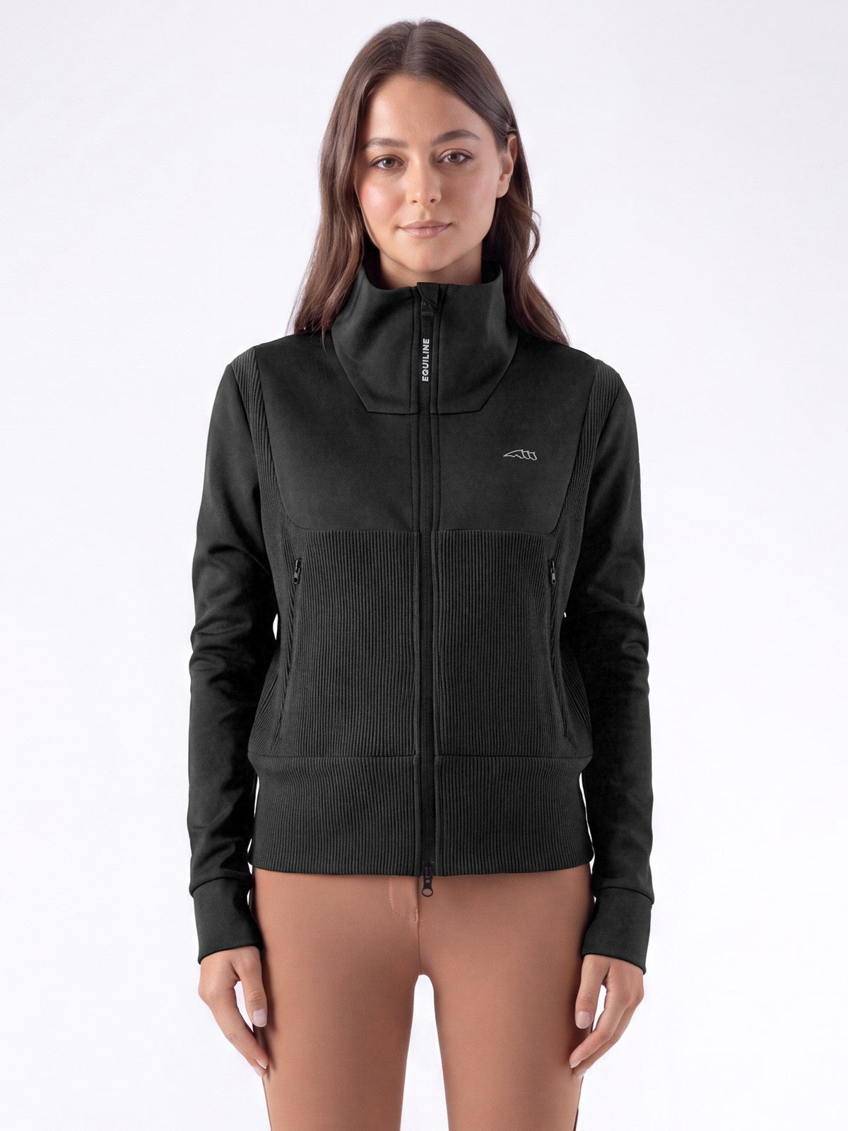 Equiline Women's Full Zip Sweatshirt Eqembres Black
