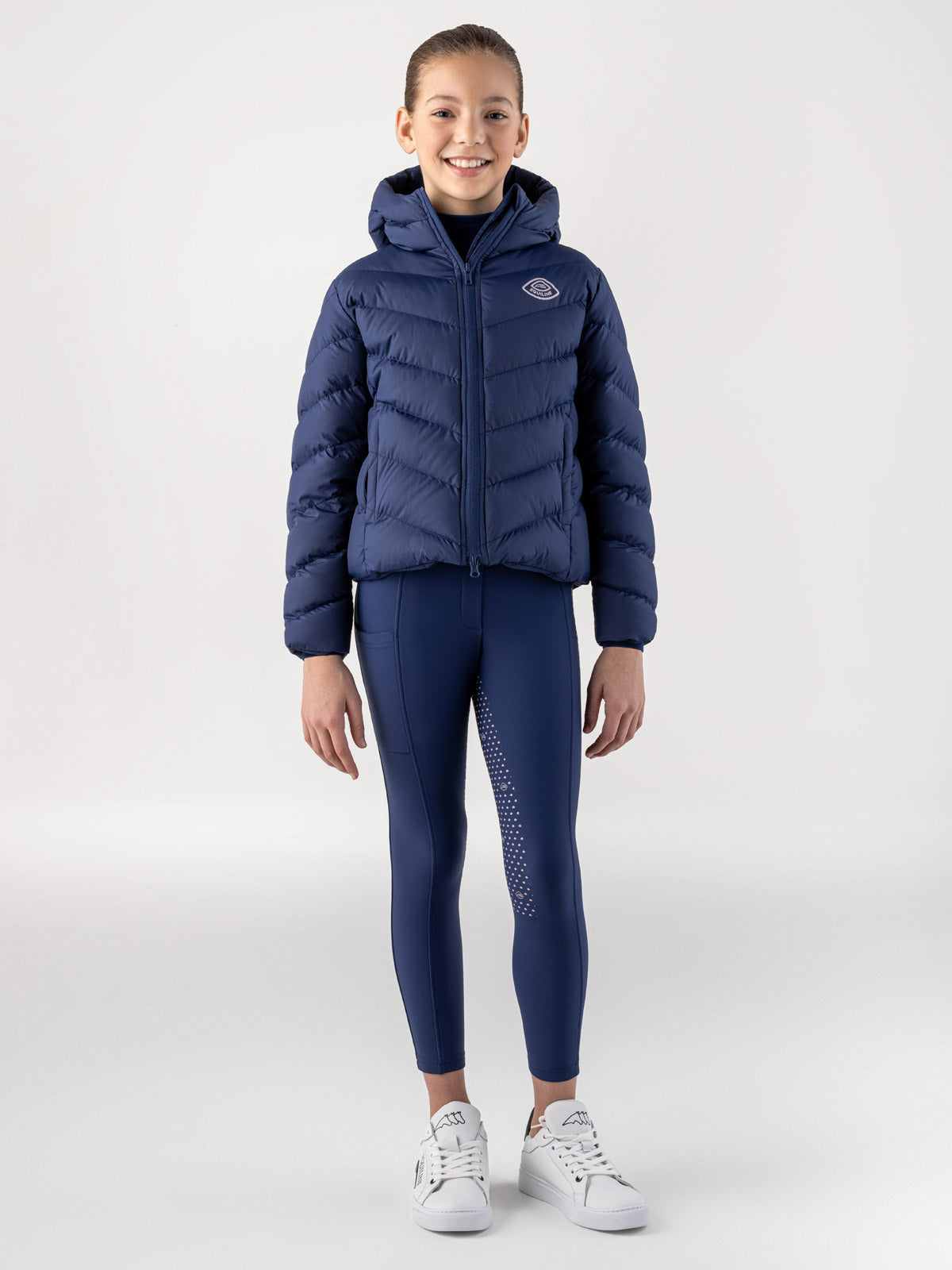 Equiline Padded Jacket Girls Cumin Navy