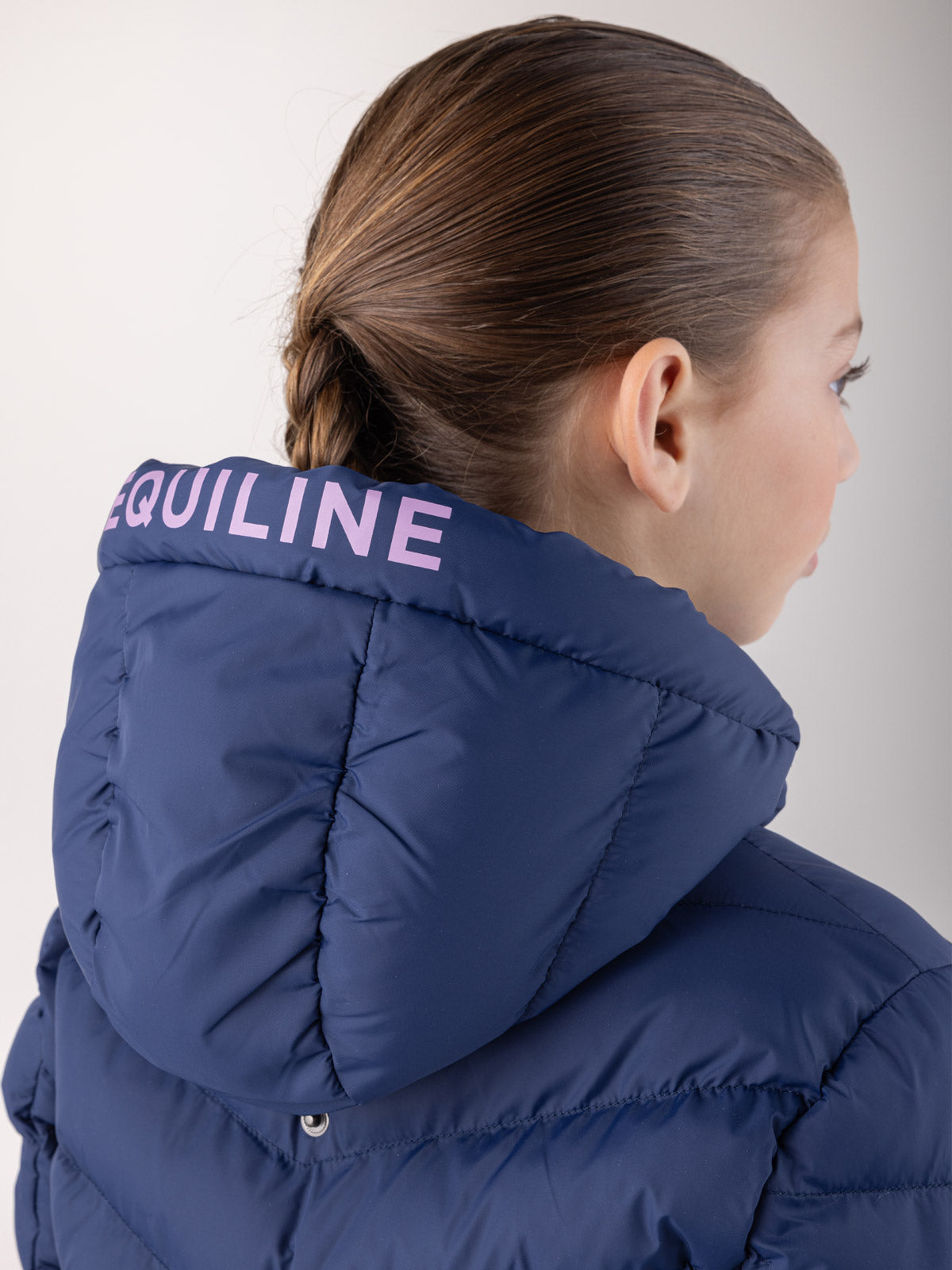 Equiline Padded Jacket Girls Cumin Navy