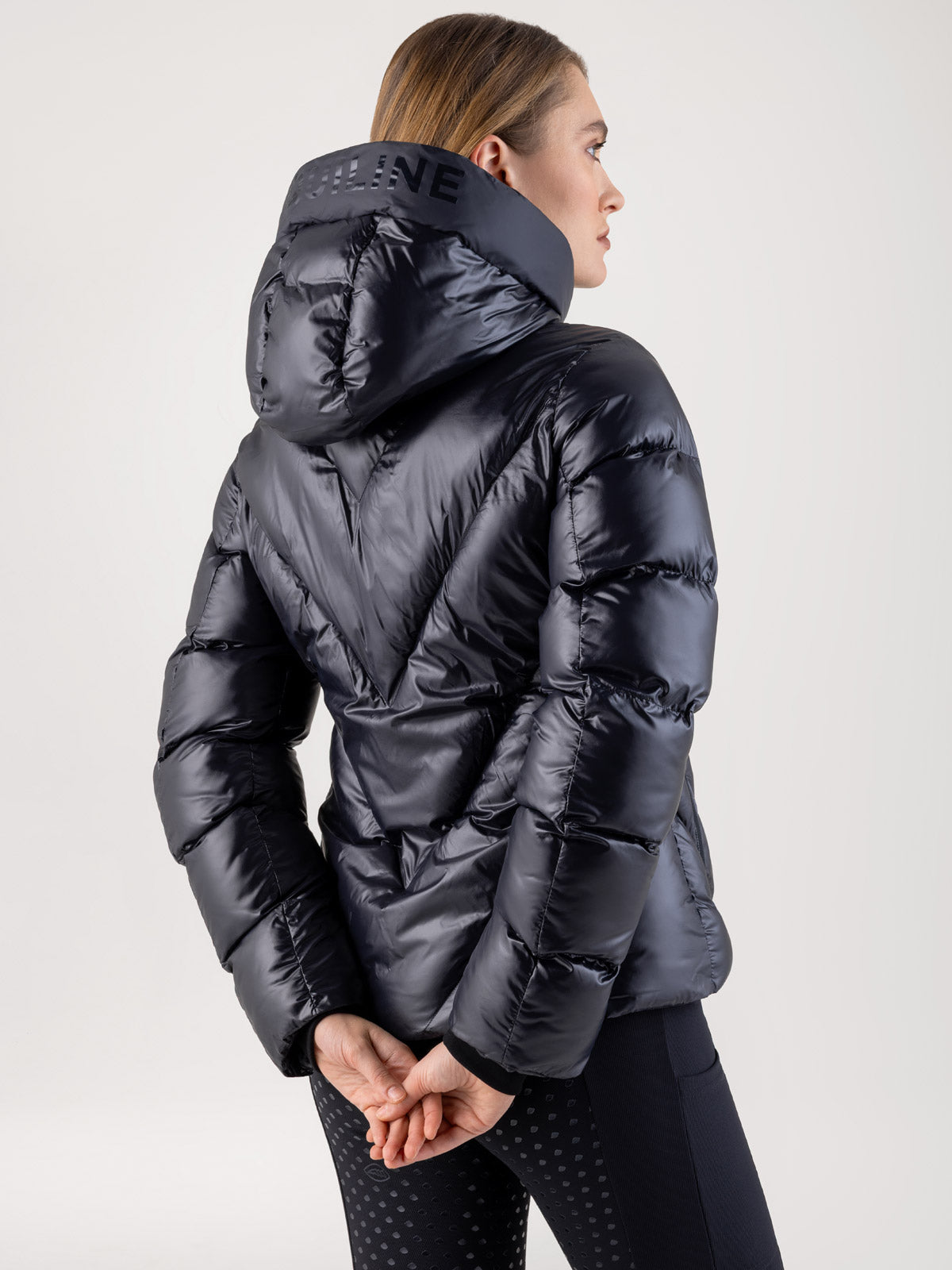 Equiline Quilted Jacket Women Coolbomb Glossy Black