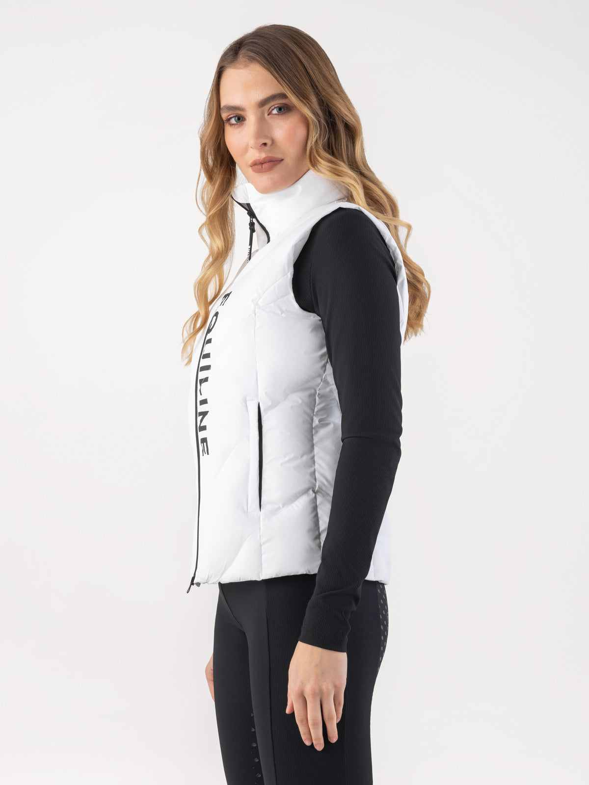 Equiline Quilted Vest Women Cilet White