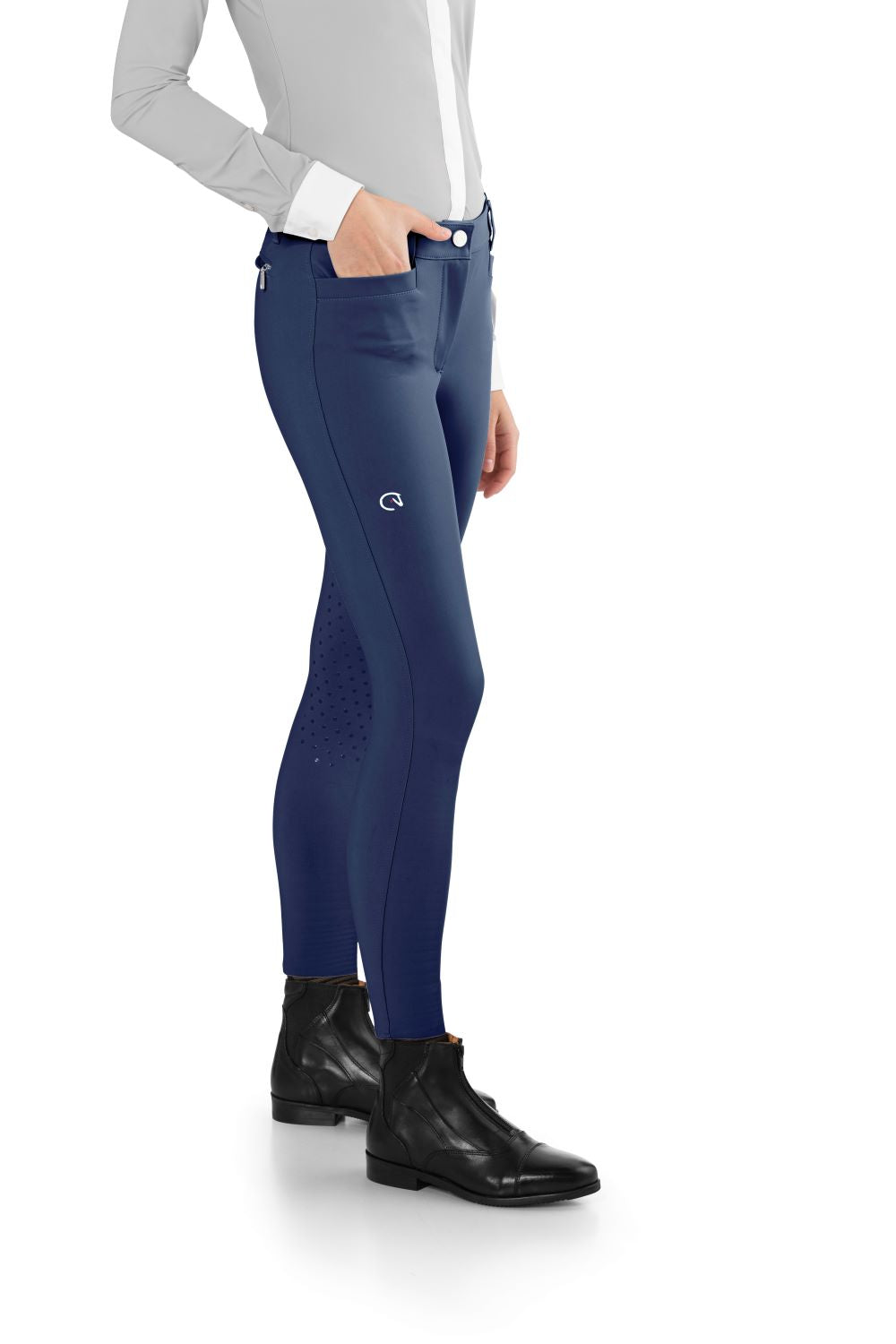 EGO7 Jumping EJ riding breeches ladies knee grip Steel Blue