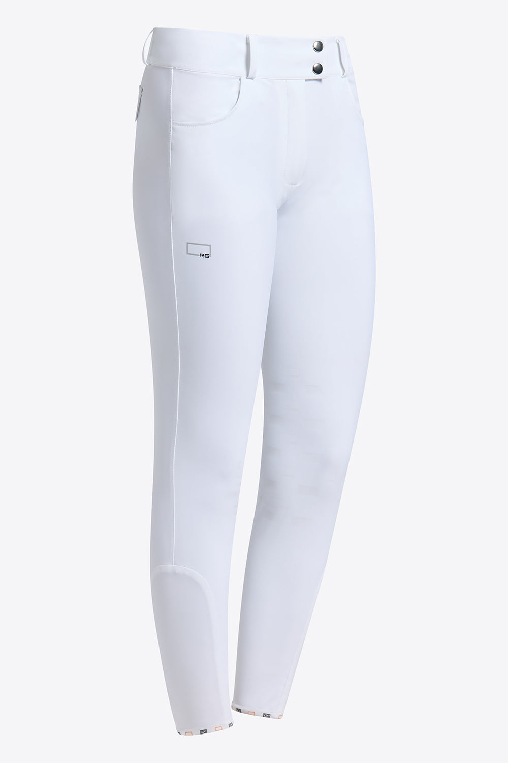 RG Riding Breeches Knee Grip Ladies with High Waist White