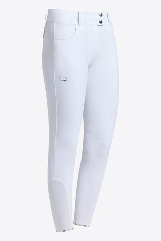 RG Riding Breeches Knee Grip Ladies with High Waist White