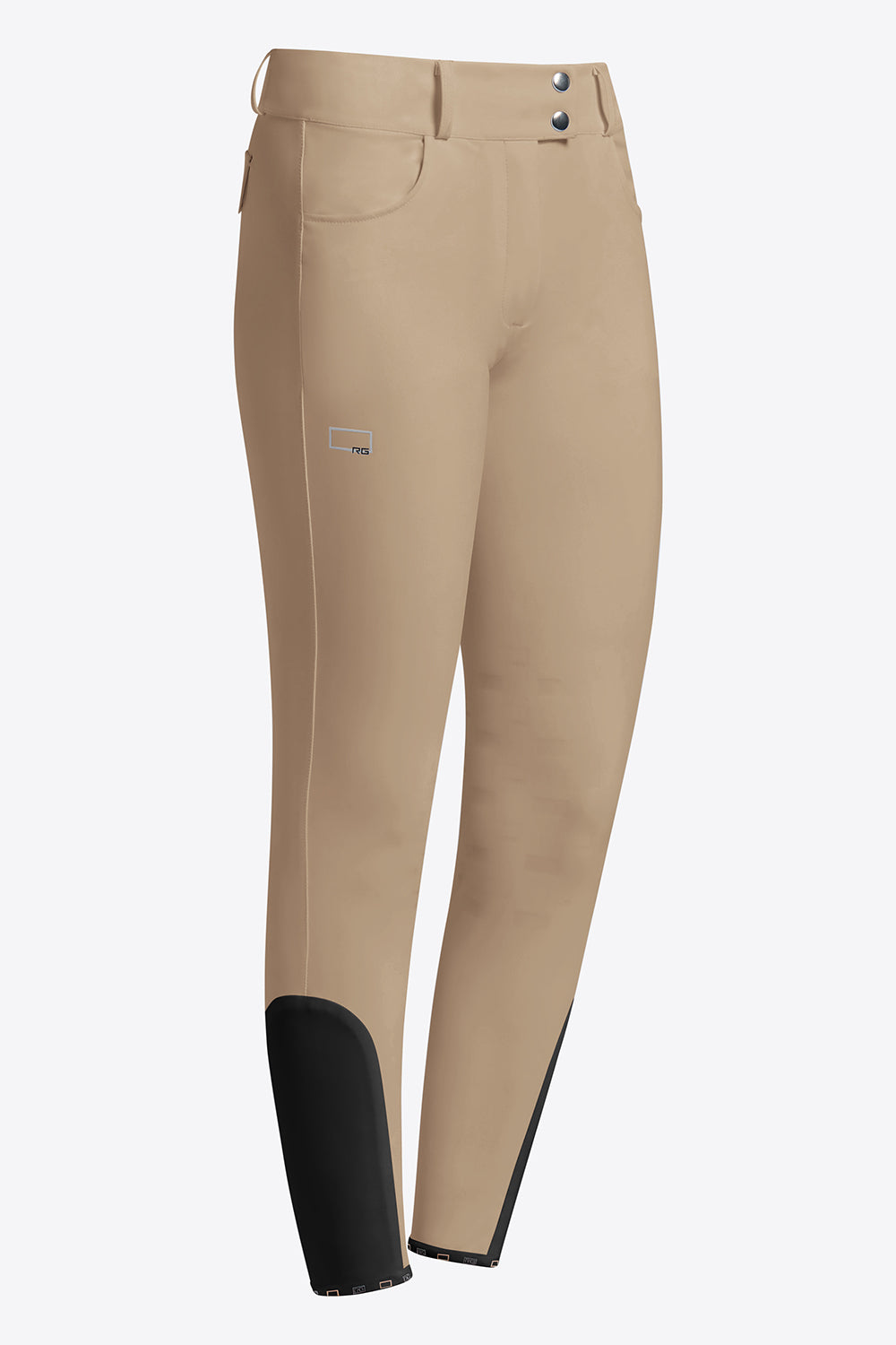 RG Riding Breeches Knee Grip Ladies with High Waist Pocket Beige