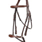 TRUST bridle Barcelona drop noseband silver buckles Brown