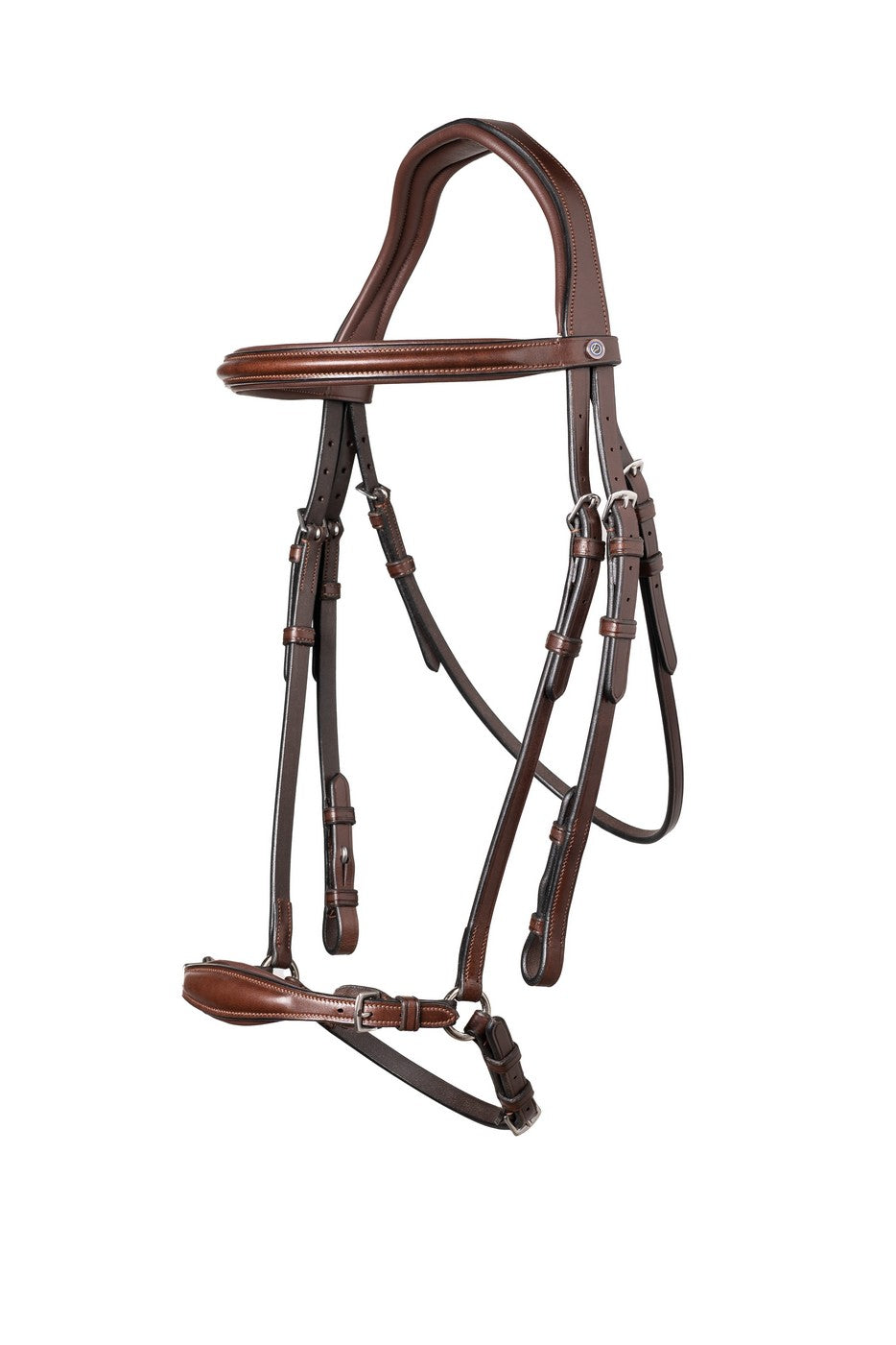 TRUST bridle Barcelona drop noseband silver buckles Brown