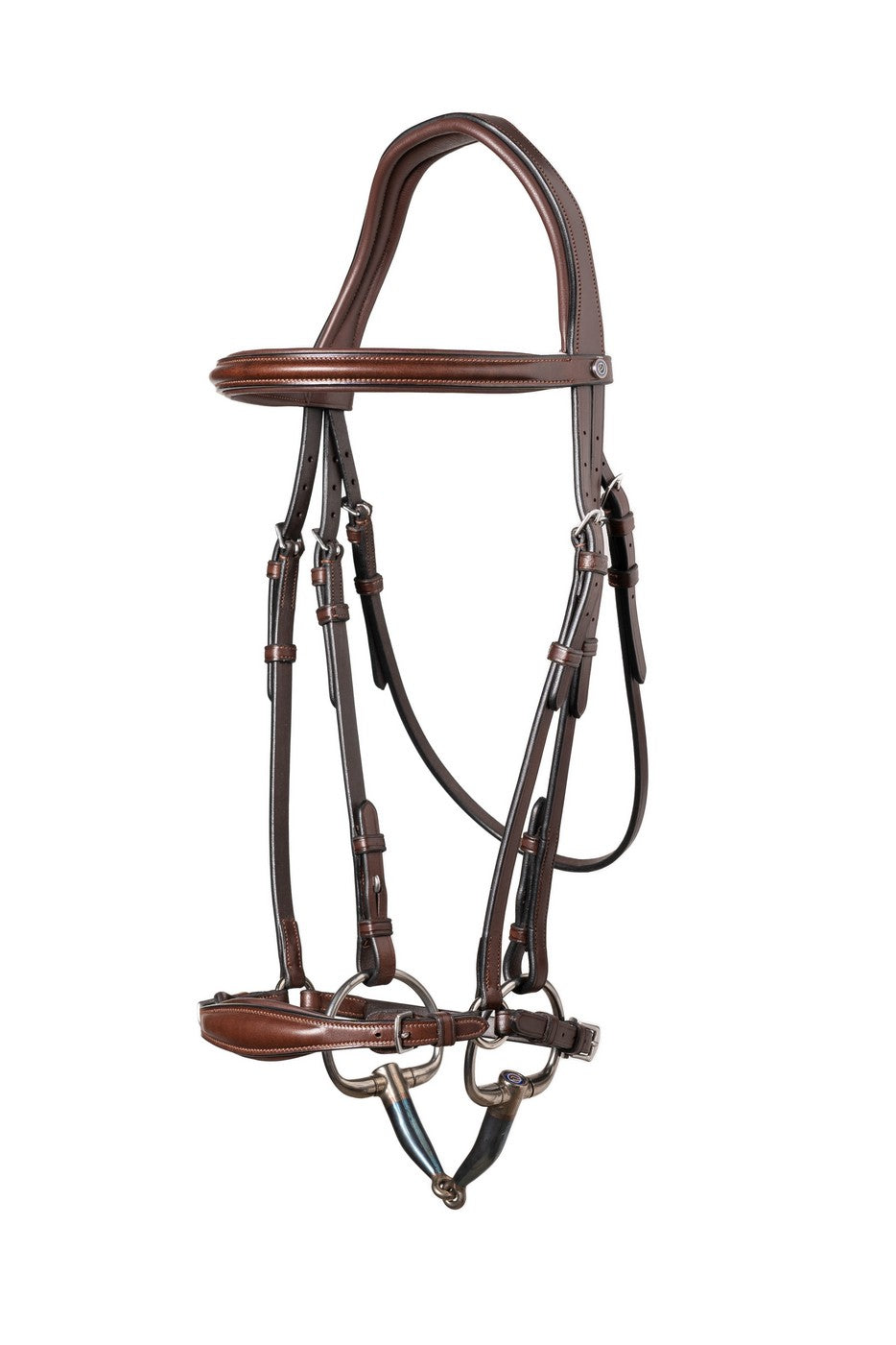 TRUST bridle Barcelona drop noseband silver buckles Brown