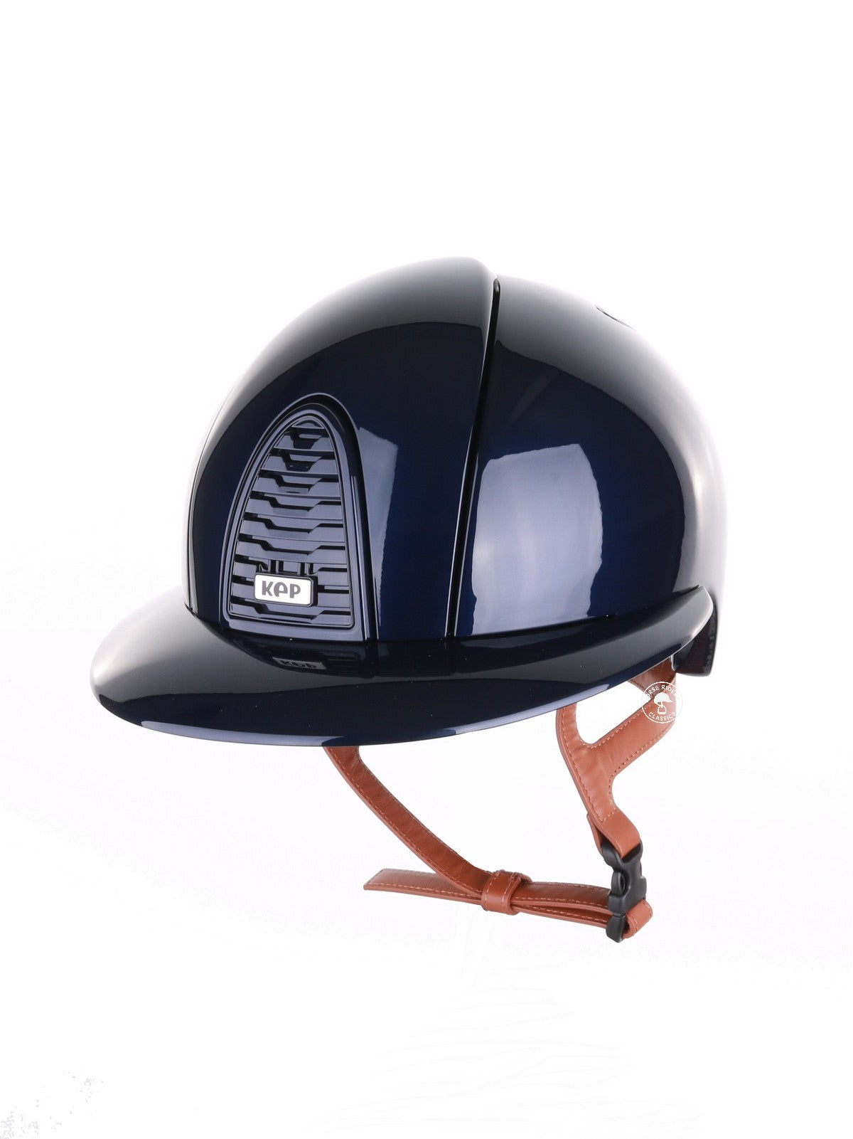 Kep Italia Riding Helmet Cromo 2.0 Polish Polo Peak Blue Beige Chin Strap