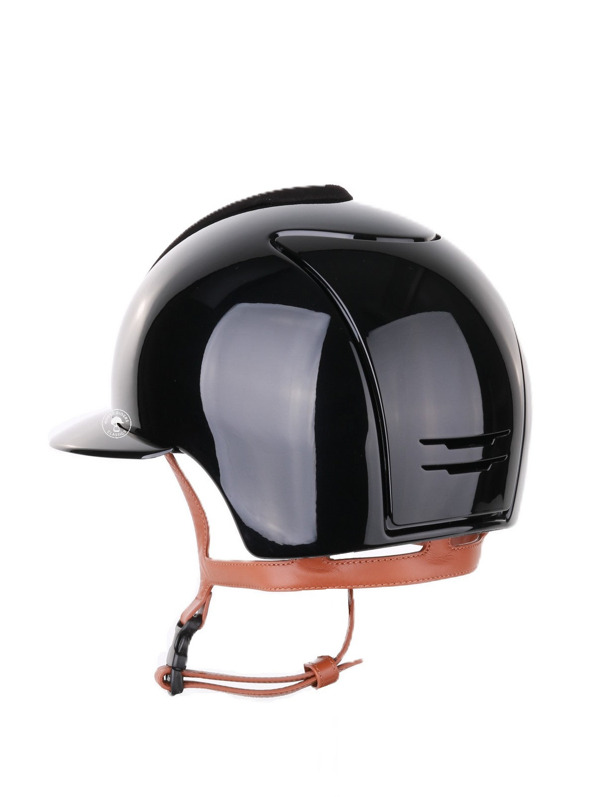 Kep Italia Paardrijhelm Cromo 2.0 Polish Polo Klep Zwart Suede Insert Beige Kinband