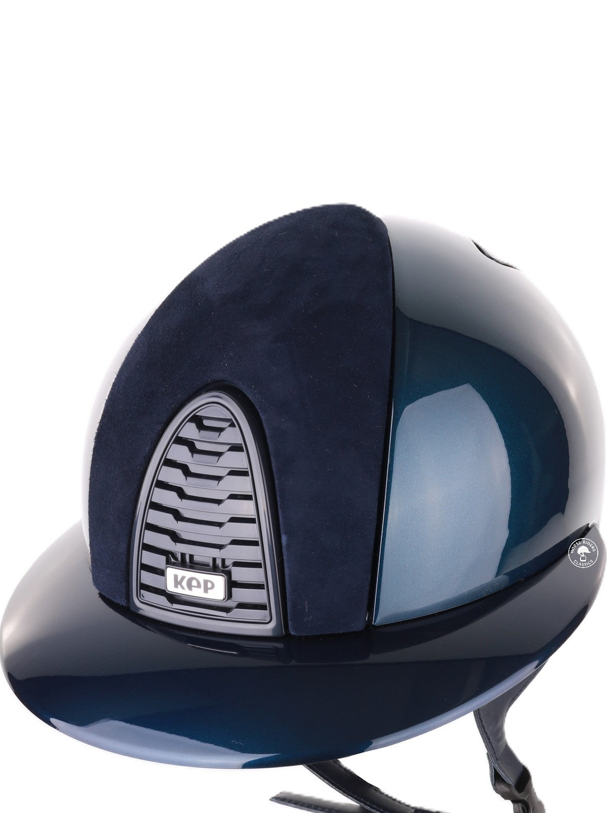 Kep Italia Paardrijhelm Cromo 2.0 Shine Polo Klep Blauw RAW Frame Suede insert