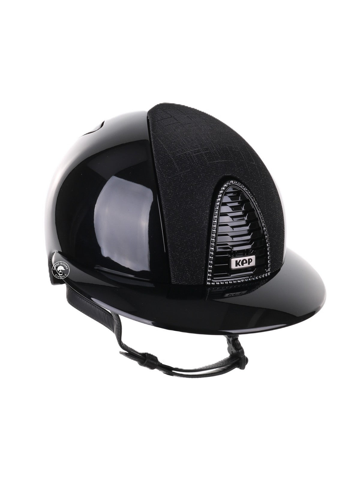 Kep Italia Paardrijhelm Cromo 2.0 Polish Polo Klep Zwart Galassia Insert Swarovski Frame