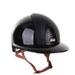 Kep Italia Riding Helmet Cromo 2.0 Polish Polo Peak Black Textile Inserts Beige Chin Strap