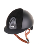 Kep Italia Paardrijhelm Cromo 2.0 Matt Zwart Suede Insert Beige Kinband Zwart