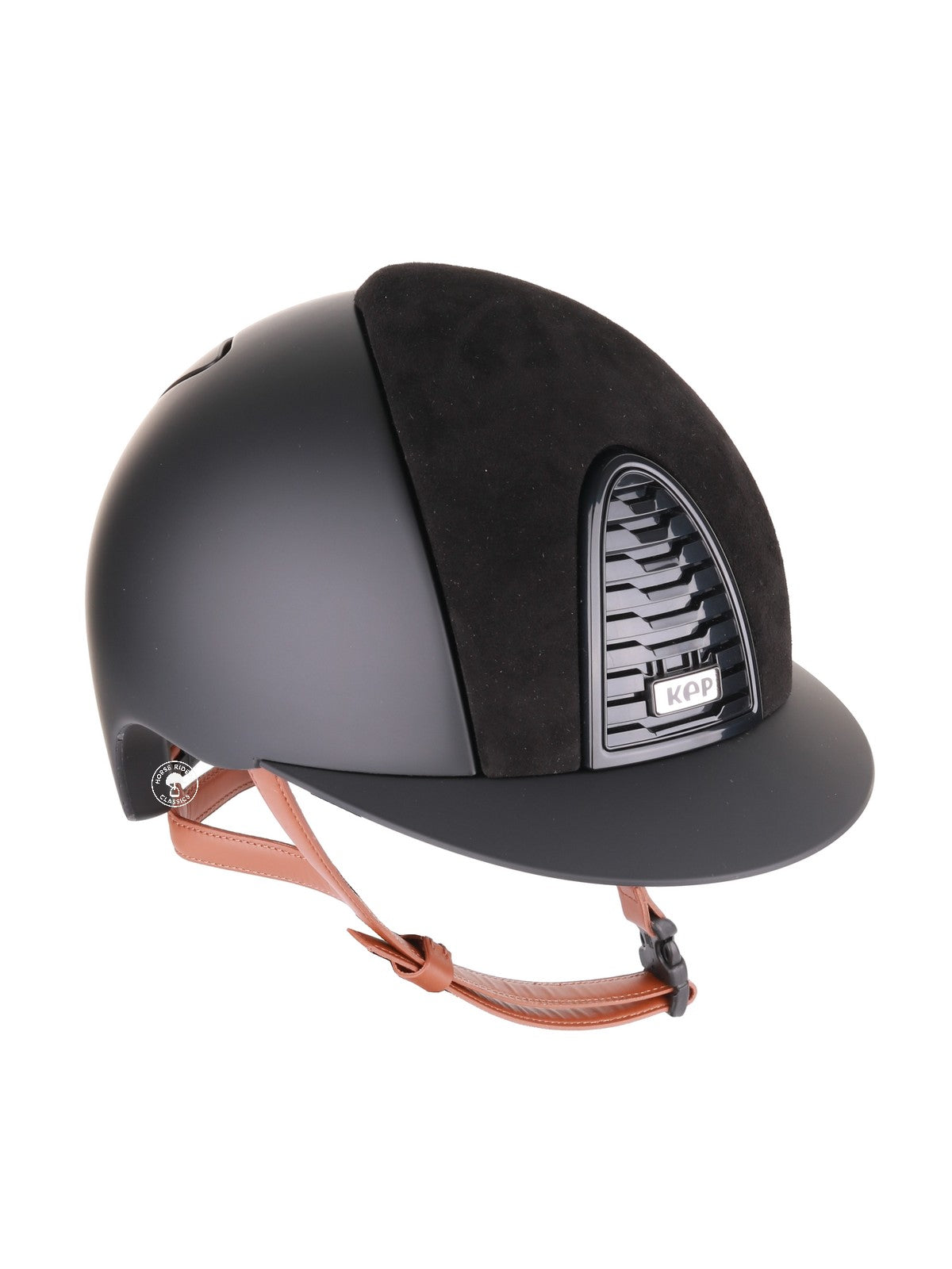 Kep Italia Paardrijhelm Cromo 2.0 Matt Zwart Suede Insert Beige Kinband