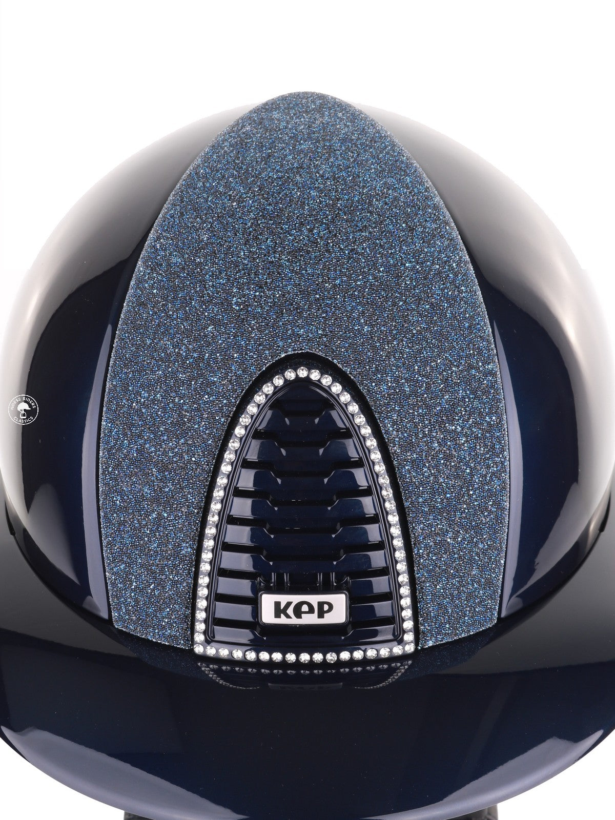 Kep Italia Paardrijhelm Cromo 2.0 Polish Polo Klep Blauw Swarovski Frame Vanity Insert