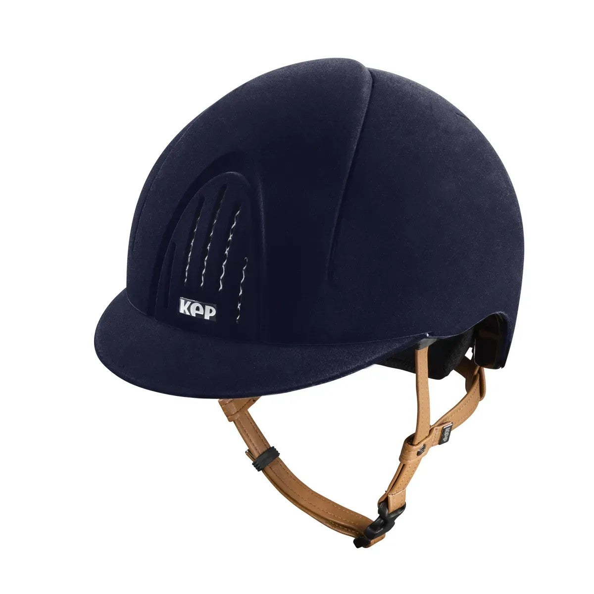 Kep Italia Paardrijhelm Smart Nova Velvet Beige Kinband Navy