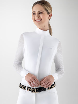 Equiline competition shirt long sleeves women Carrid White
