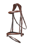 TRUST hoofdstel Geneva gecombineerde neusriem zilveren gesp Bruin Bruin