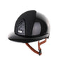 Kep Italia Riding Helmet Cromo 2.0 Shine Polo Peak Black RAW Frame Galassia Insert Beige Chin Strap