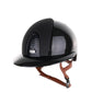 Kep Italia Riding Helmet Cromo 2.0 Shine Polo Peak Black RAW Frame Star Insert Beige Chin Strap