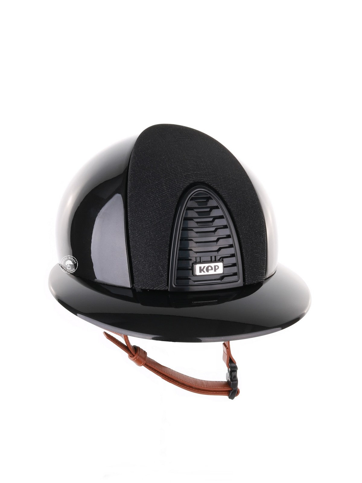 Kep Italia Riding Helmet Cromo 2.0 Shine Polo Peak Black RAW Frame Galassia Insert Beige Chin Strap