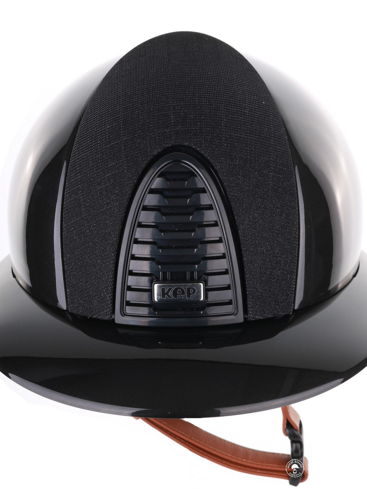 Kep Italia Riding Helmet Cromo 2.0 Shine Polo Peak Black RAW Frame Galassia Insert Beige Chin Strap