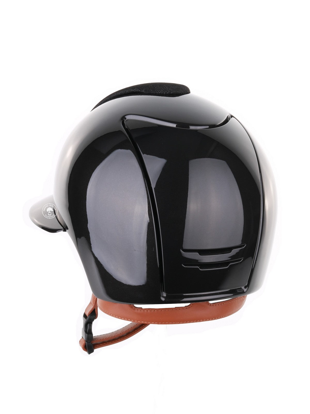 Kep Italia Riding Helmet Cromo 2.0 Shine Polo Peak Black RAW Frame Galassia Insert Beige Chin Strap