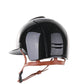 Kep Italia Riding Helmet Cromo 2.0 Shine Polo Peak Black RAW Frame Star Insert Beige Chin Strap