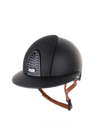 Kep Italia Riding Helmet Cromo 2.0 Matt Polo Peak Black Luminor Insert Beige Chin Strap