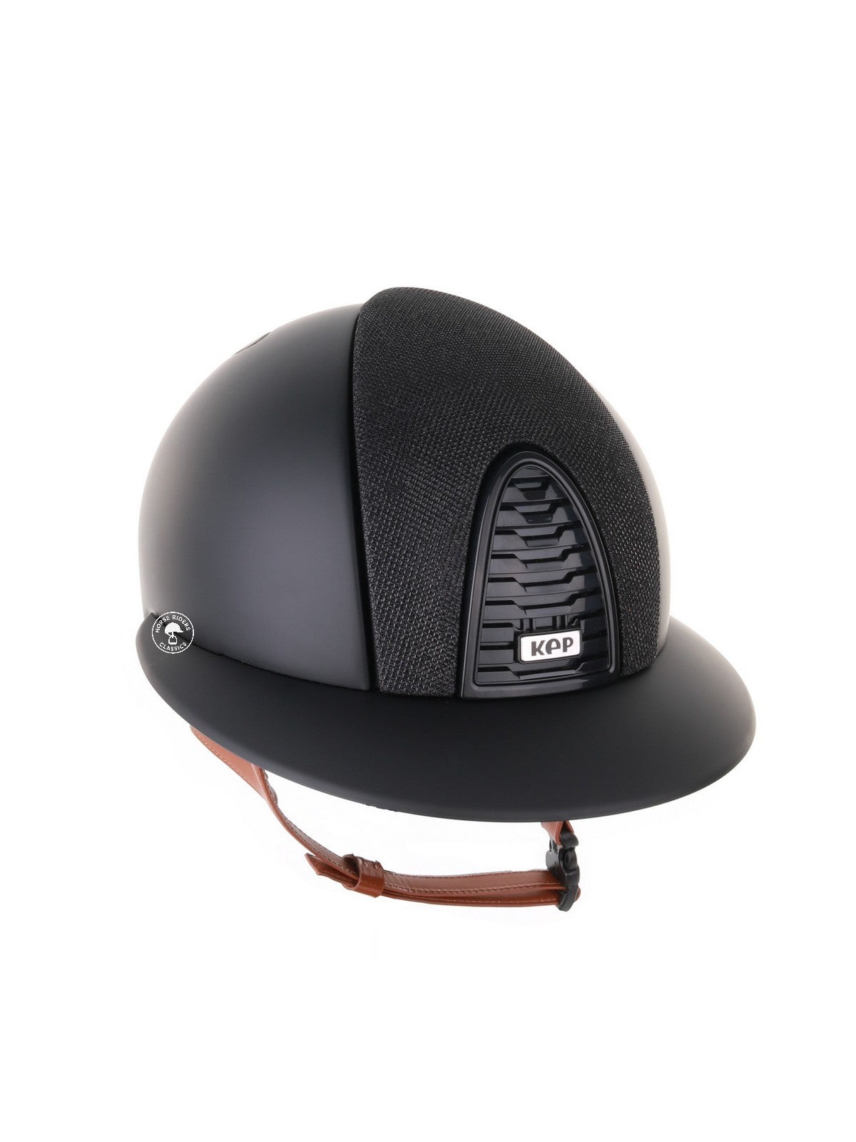 Kep Italia Riding Helmet Cromo 2.0 Matt Polo Peak Black Luminor Insert Beige Chin Strap