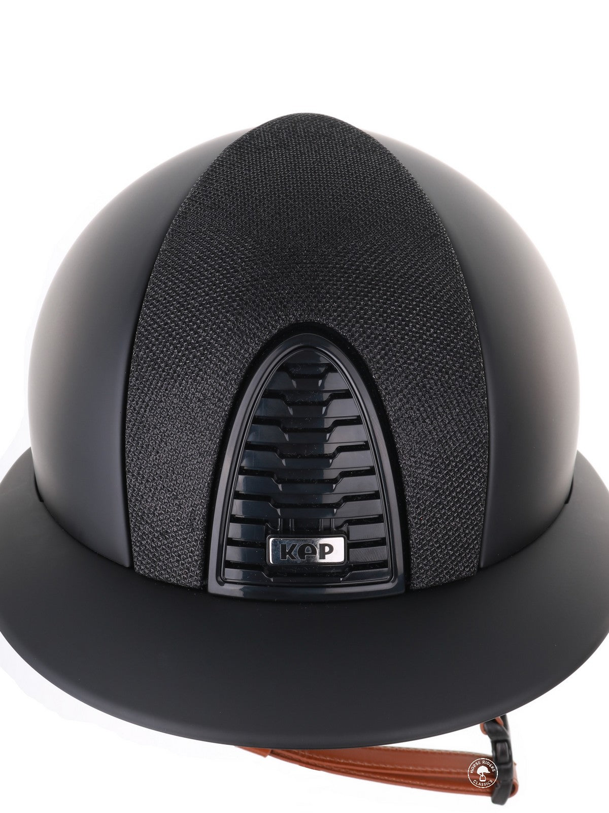 Kep Italia Riding Helmet Cromo 2.0 Matt Polo Peak Black Luminor Insert Beige Chin Strap