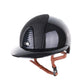 Kep Italia Riding Helmet Cromo 2.0 Shine Polo Peak Black RAW Frame Luminor Insert Beige Chin Strap