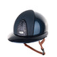 Kep Italia Riding Helmet Cromo 2.0 Shine Polo Peak Blue RAW Frame Luminor Blue Insert Beige Chin Strap