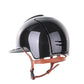 Kep Italia Riding Helmet Cromo 2.0 Shine Polo Peak Black RAW Frame Luminor Insert Beige Chin Strap