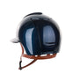 Kep Italia Riding Helmet Cromo 2.0 Shine Polo Peak Blue RAW Frame Luminor Blue Insert Beige Chin Strap