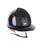 Kep Italia Riding Helmet Cromo 2.0 Shine Polo Peak Black RAW Frame Luminor Insert Beige Chin Strap