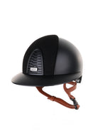 Kep Italia Paardrijhelm Cromo 2.0 Textile Polo Klep Zwart Suede Insert Beige Kinband