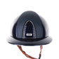 Kep Italia Riding Helmet Cromo 2.0 Polish Polo Peak Blue Swarovski Frame Beige Chin Strap