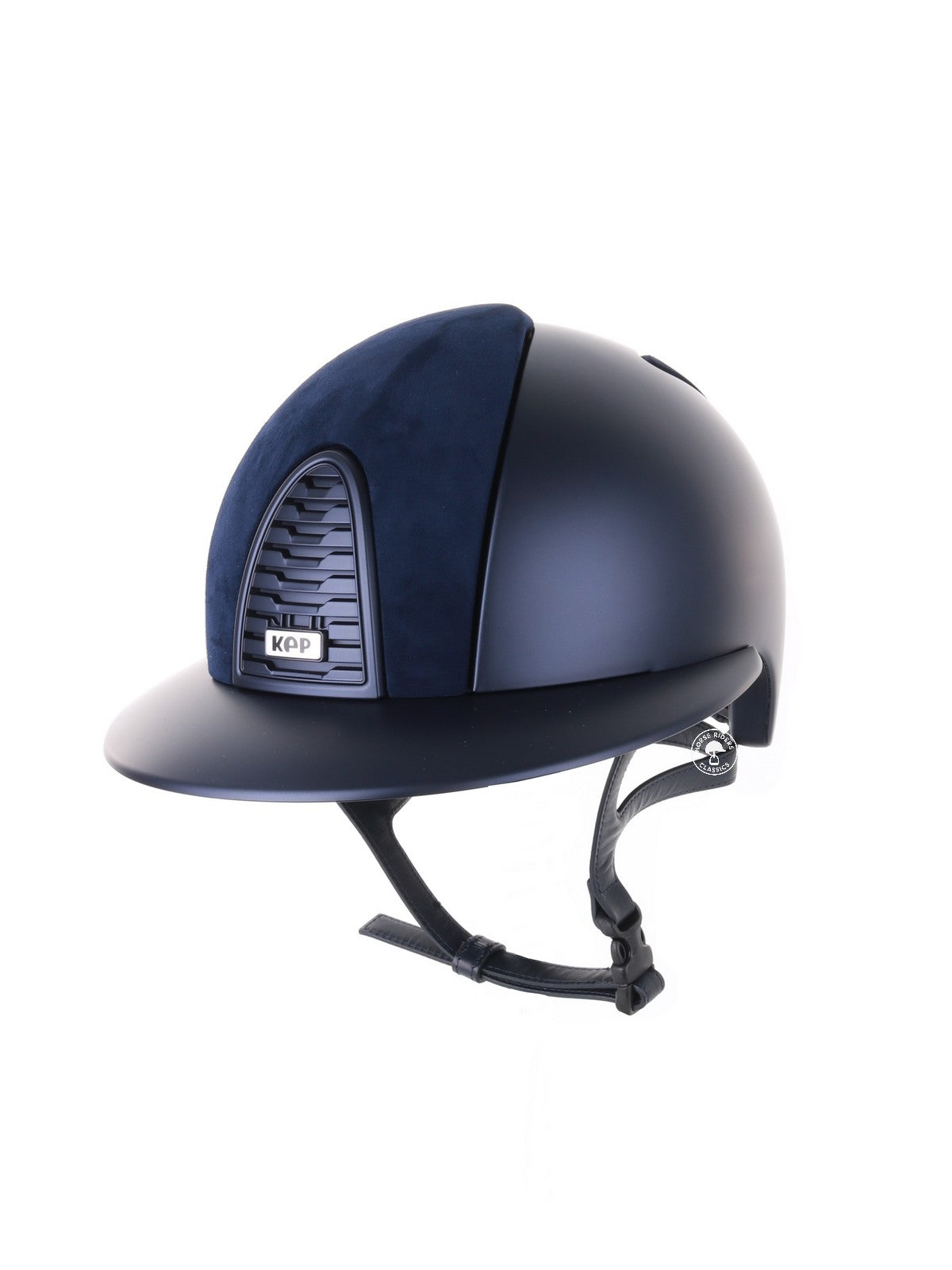 Kep Italia Paardrijhelm Cromo 2.0 Textile Polo Klep Blauw Suede Inserts